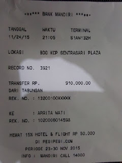 Bukti transfer pembayaran jersey setelan futsal 1 lusin
