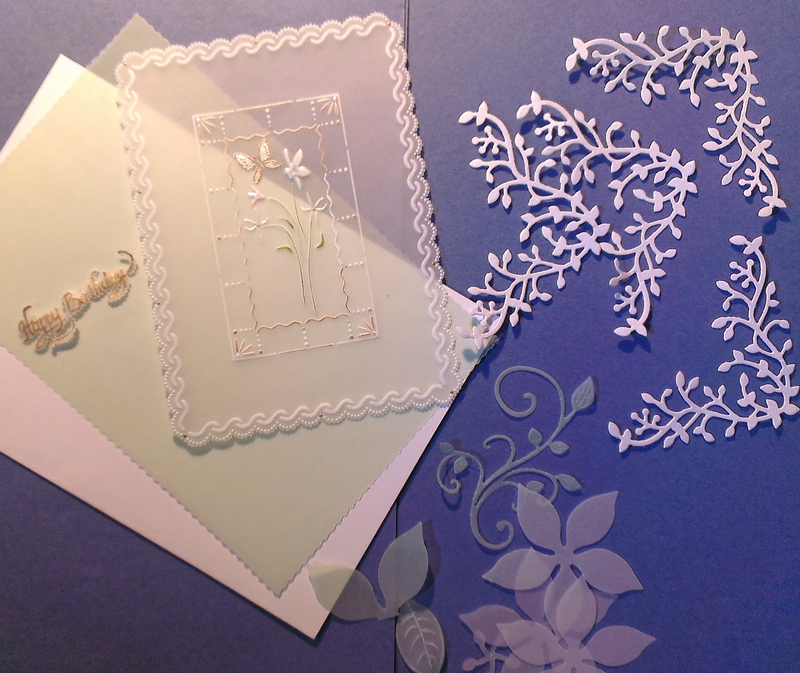 Handmade in Scotland Vellum Birthday Card with Poinsettia