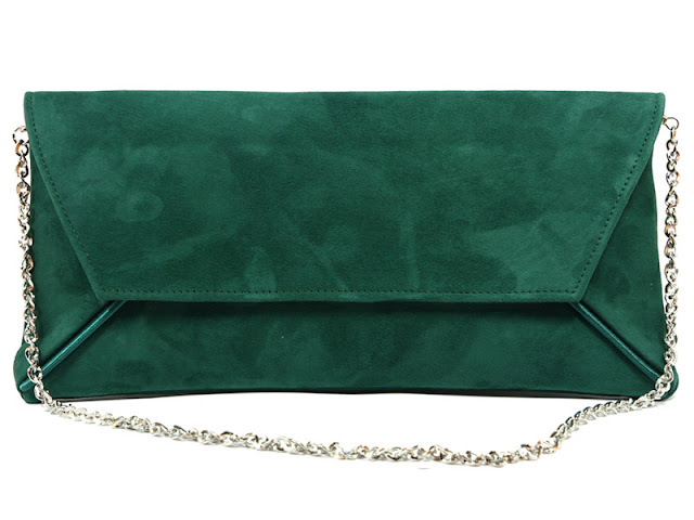 Cartera de mano color verde