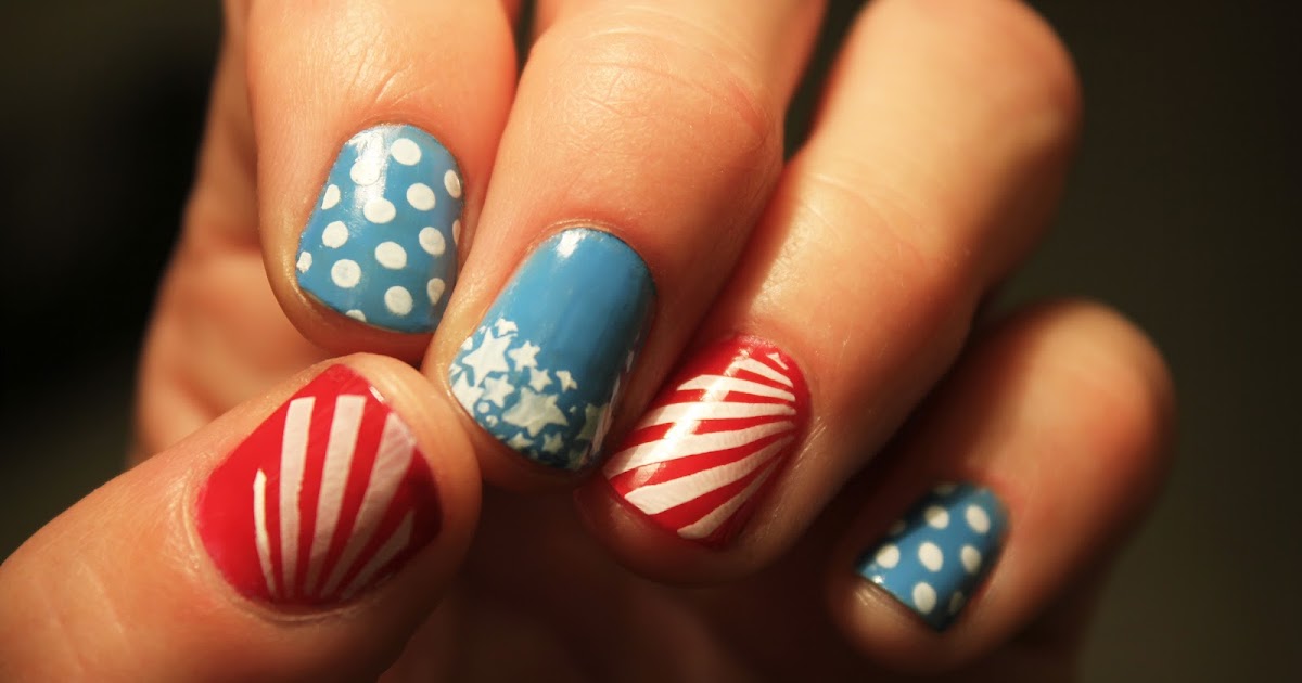 simple patriotic nail design