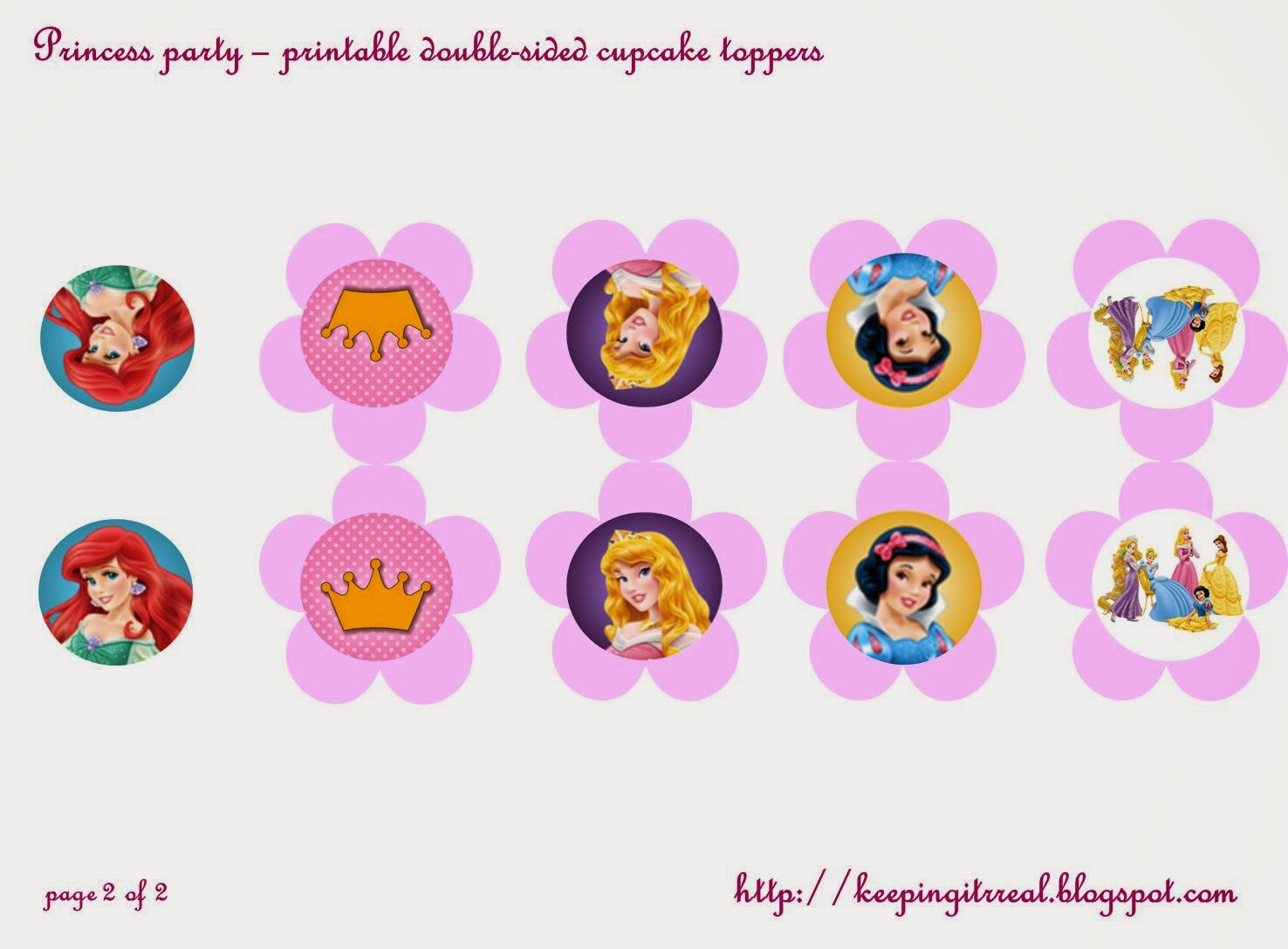 Princess cupcake toppers (free printable) Keeping it Real