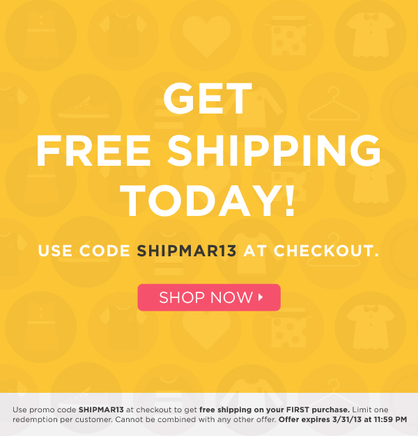 Free Shipping at through 3/31!