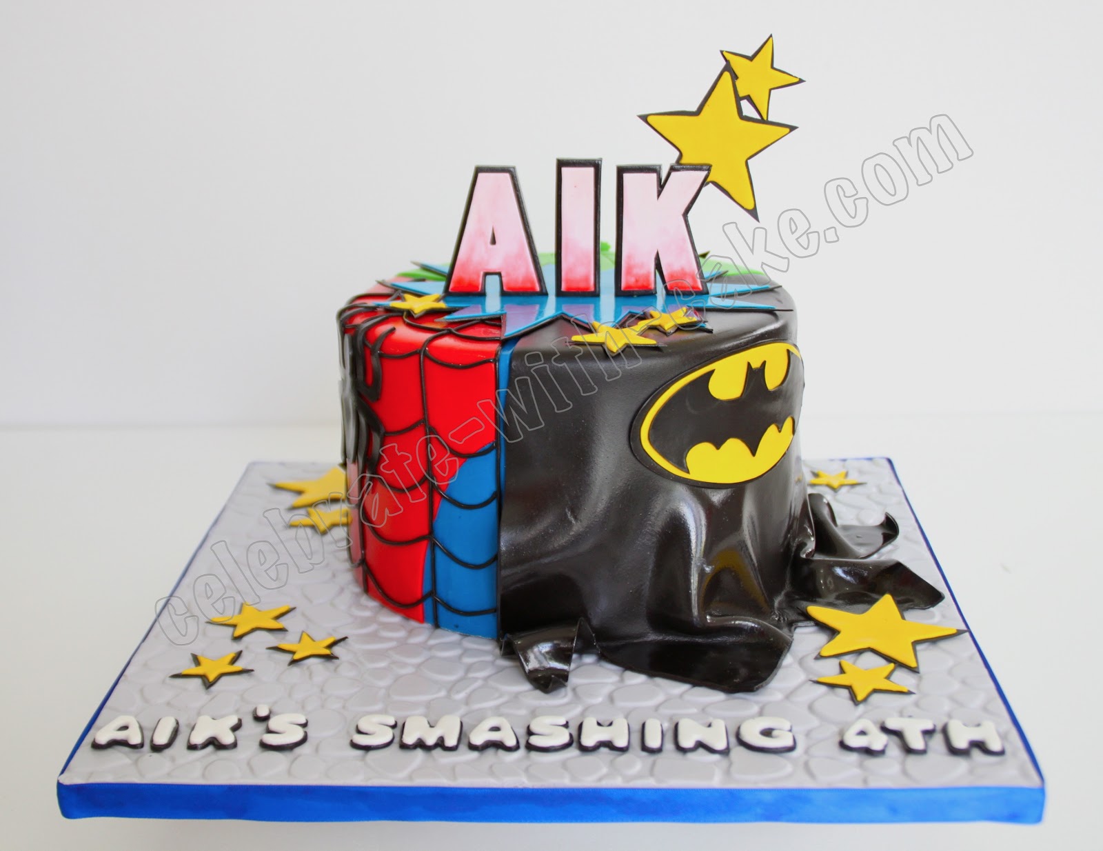 Celebrate with Cake! Superhero Mash Up Cake