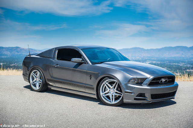 2014 Ford Mustang Fitted with 20 inch BD-8's in Silver - Blaque Diamond Wheels