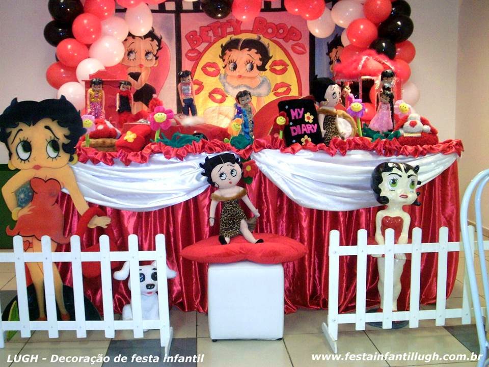 Betty Boop (decoração tradicional luxo) Tema da Betty Boop para festa infantil