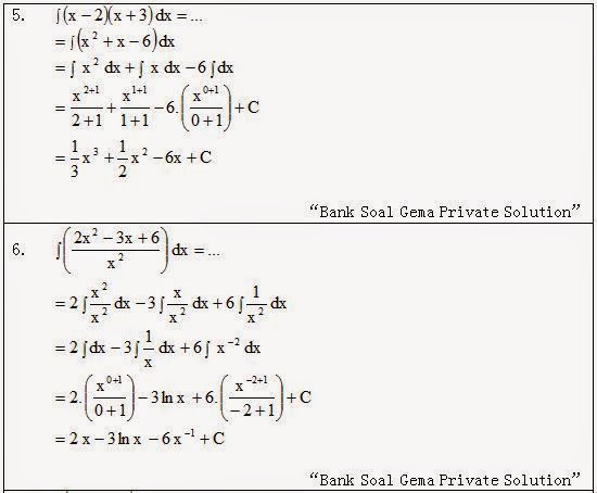 Soal dan Jawaban Integral Tak Tentu No. 16 Gema Private