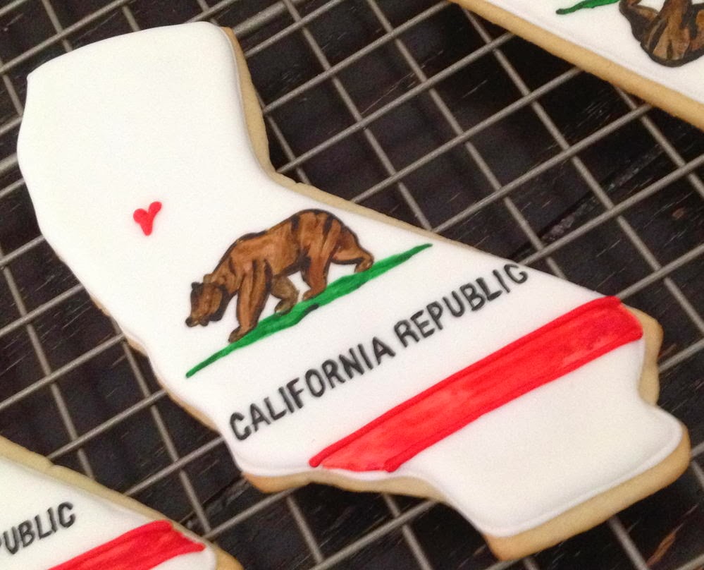 Erica Seifert California Bear Flag Map Cookie, November 2013 Bear