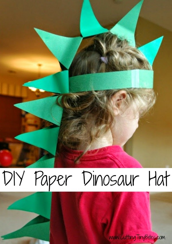 Cutting Tiny Bites: DIY Paper Dinosaur Hat