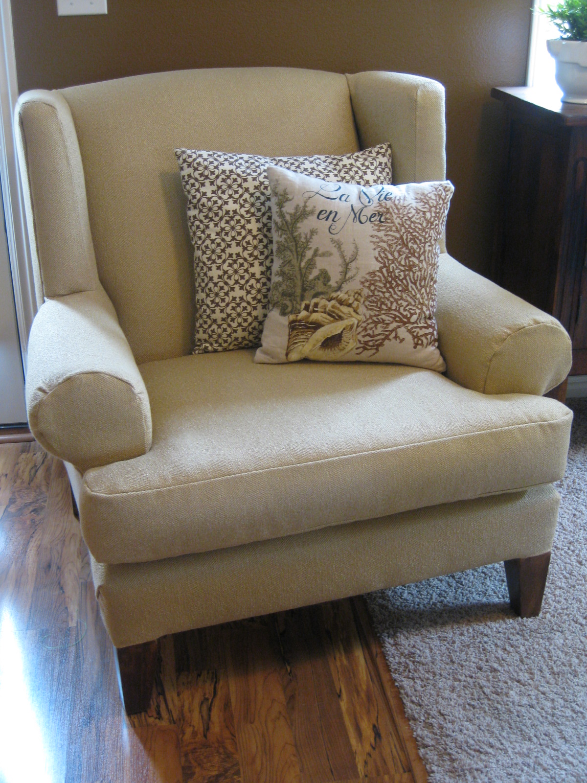 TDA decorating and design Reupholstered Arm Chair Reveal and Tutorial