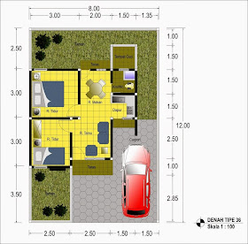 Denah Rumah Type 36 Terbaru 2014 Denah Rumah Type 36 Terbaru 2014