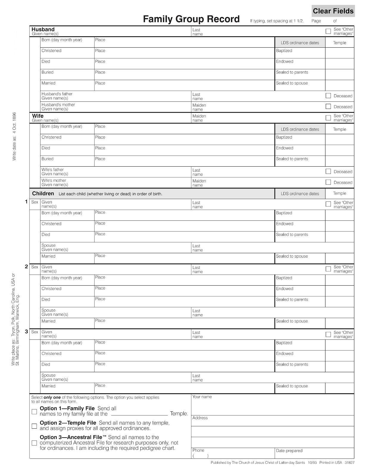 family tree template sheet