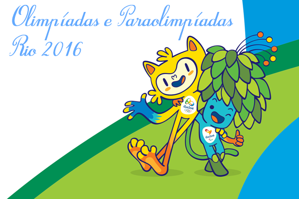 Capinhas de caderno com os mascotes das Olimpíadas e Paraolimpíadas Rio 2016