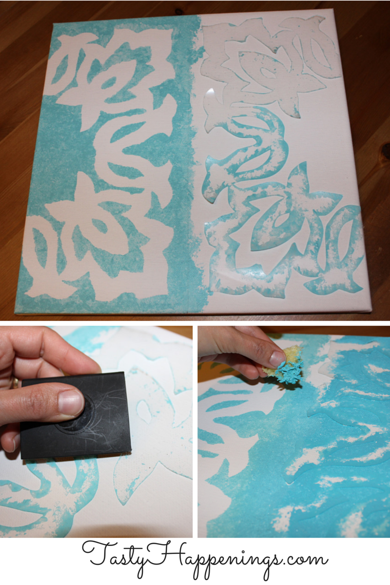 Tasty Happenings Painting Canvas with a Stencil