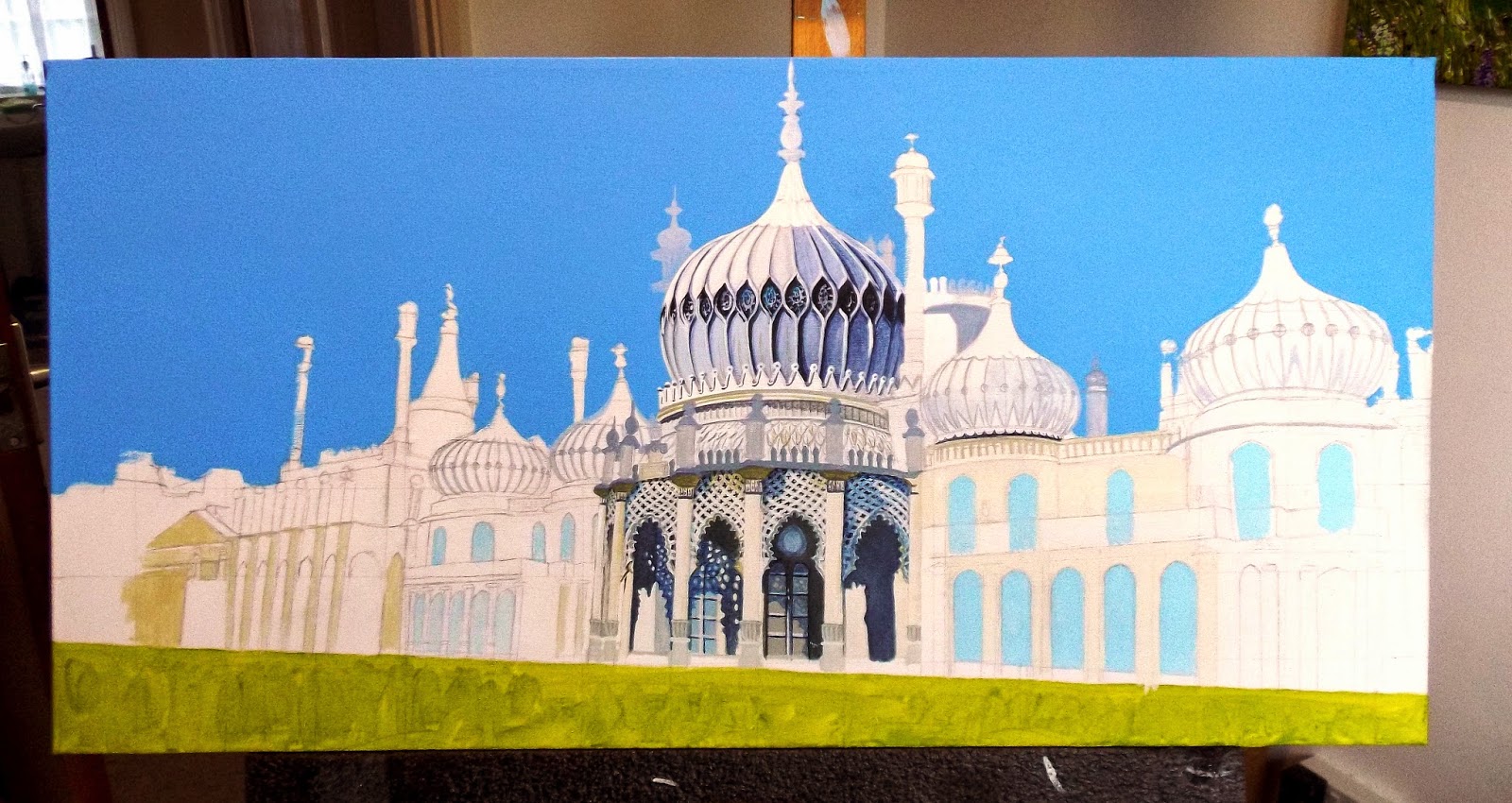 ORIGINAL ART by Paula Oakley Painting "Brighton Pavilion" and