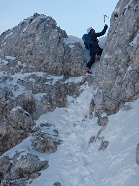 Chiaretti-Pietrostefani - Primo salto della cresta Nord