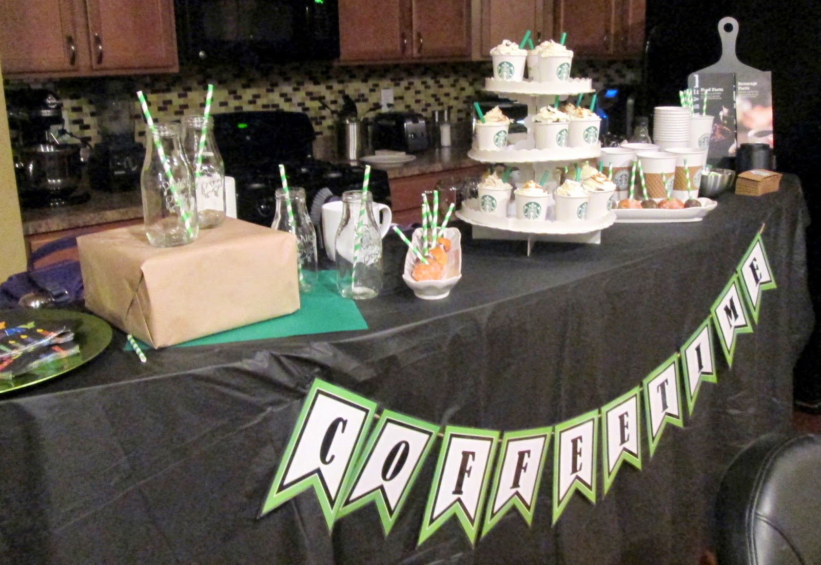 Starbucks Party dessert bar Lifestyle post on how to throw a starbucks party with dessert bar