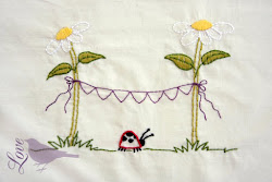 Ladybug and Flowers Embroidery Pattern