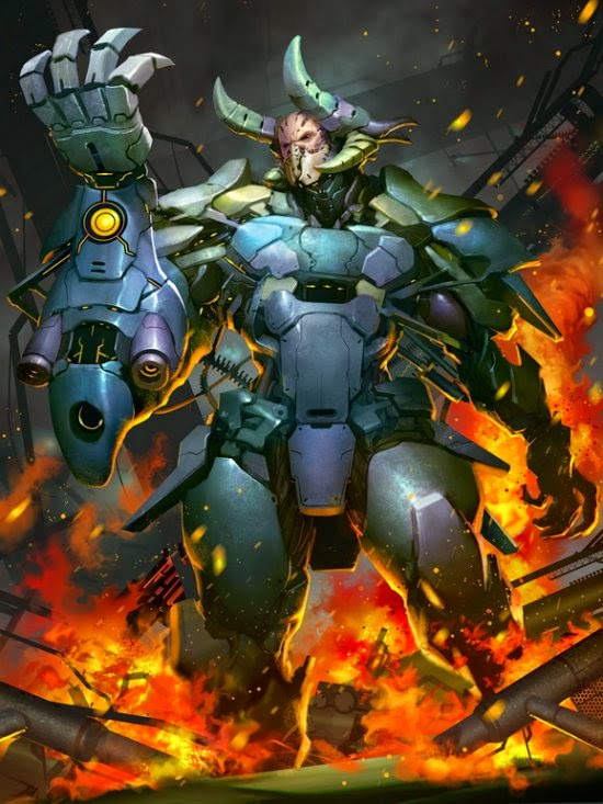 Robôs, monstros e guerreiros cibernéticos nas fantásticas ilustrações de ficção científica de Reza Ilyasa Reza ilyasa deviantart ilustrações ficção científica fantasia robôs