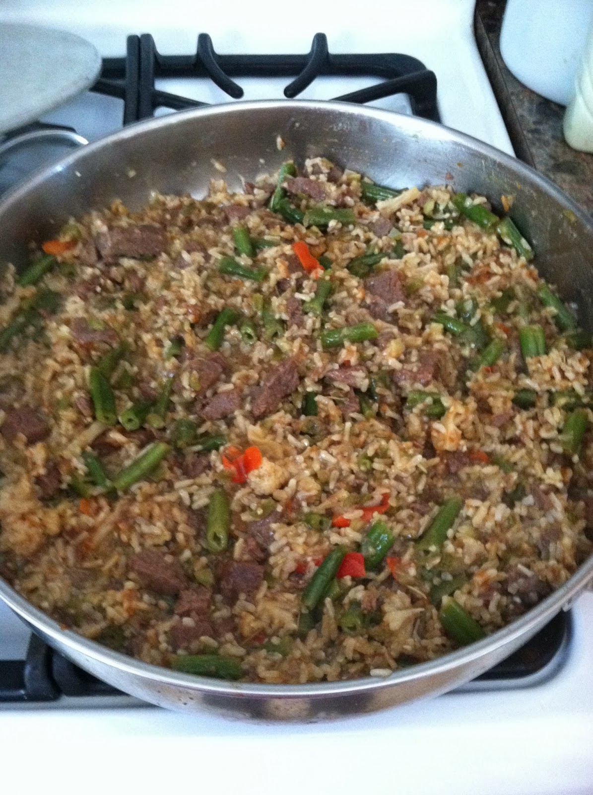 Kay's Kaleidoscope Beef and Rice One Skillet Meal