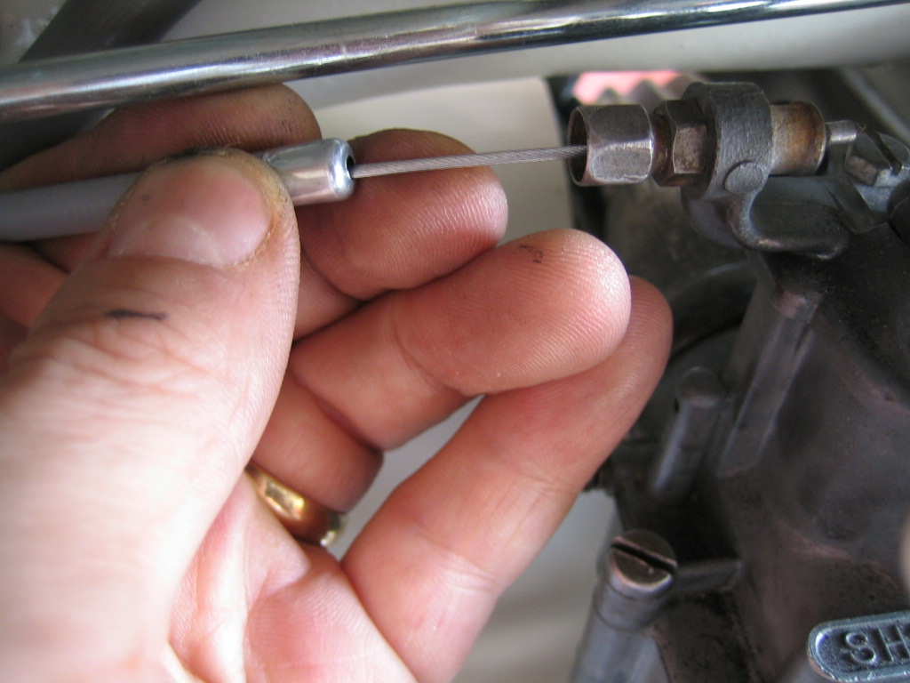 Lambretta Restoration Installing cables. Engine end only