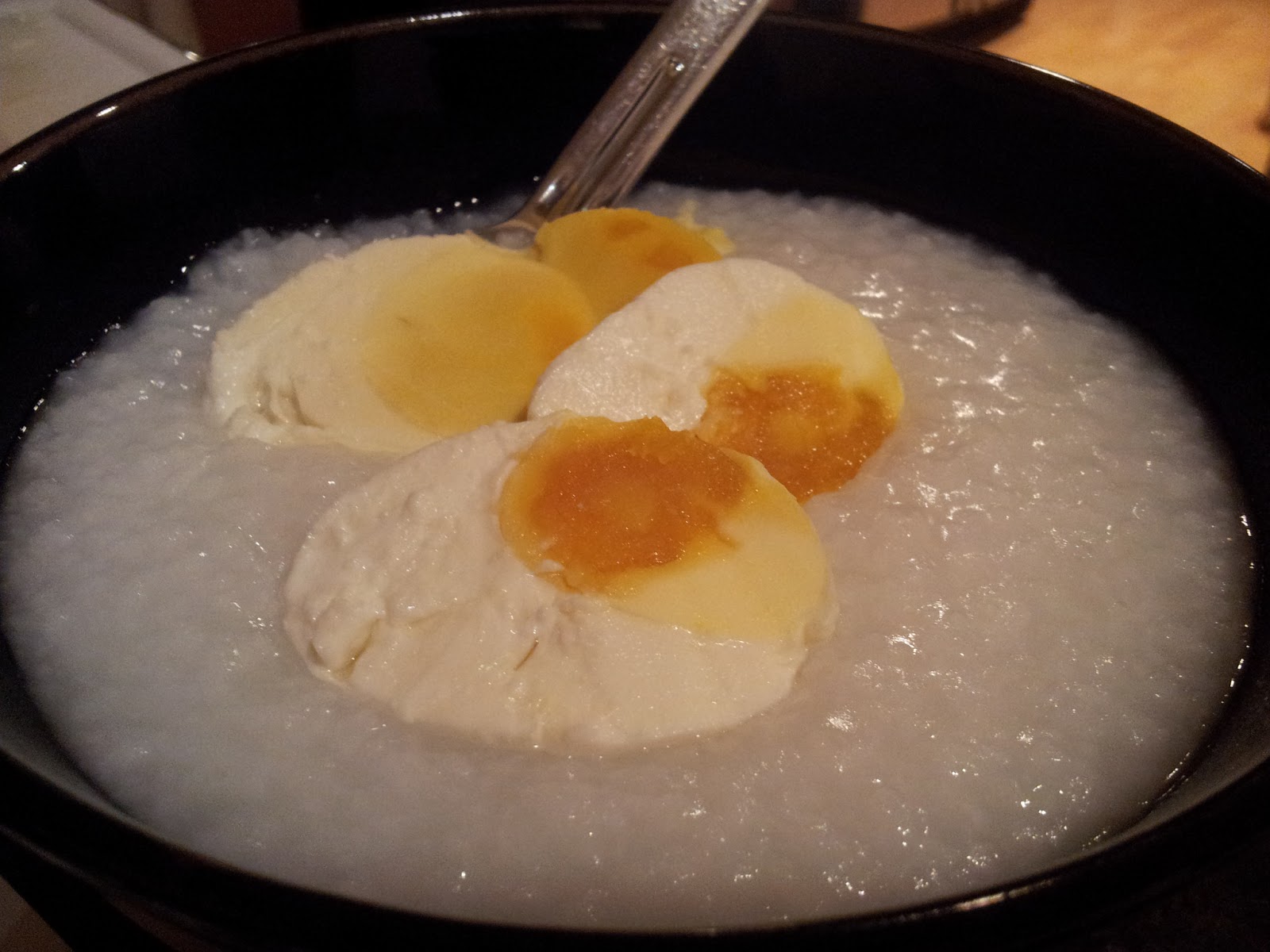 Karen Tran SF Fast Day 15 Rice Porridge & Salted Eggs 277 calories