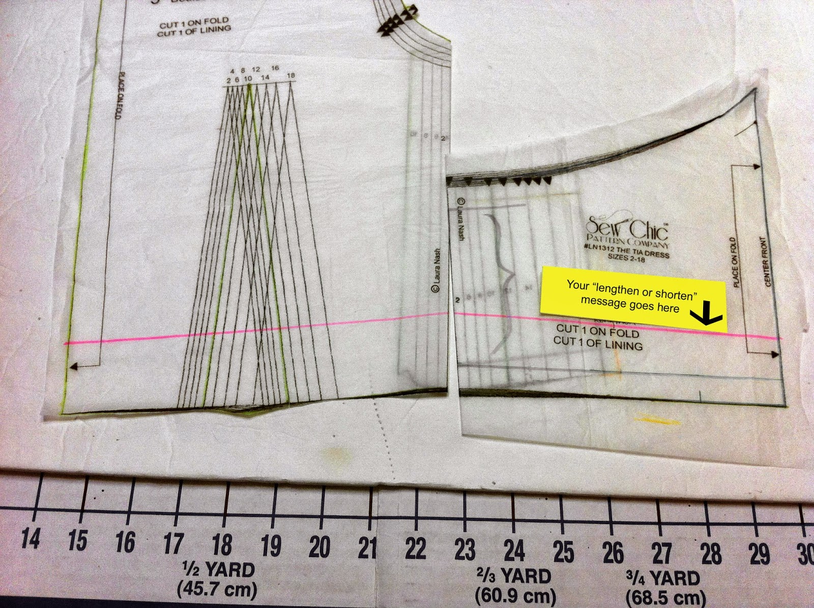 Sew Chic Pattern Company How to Shorten a Sewing Pattern