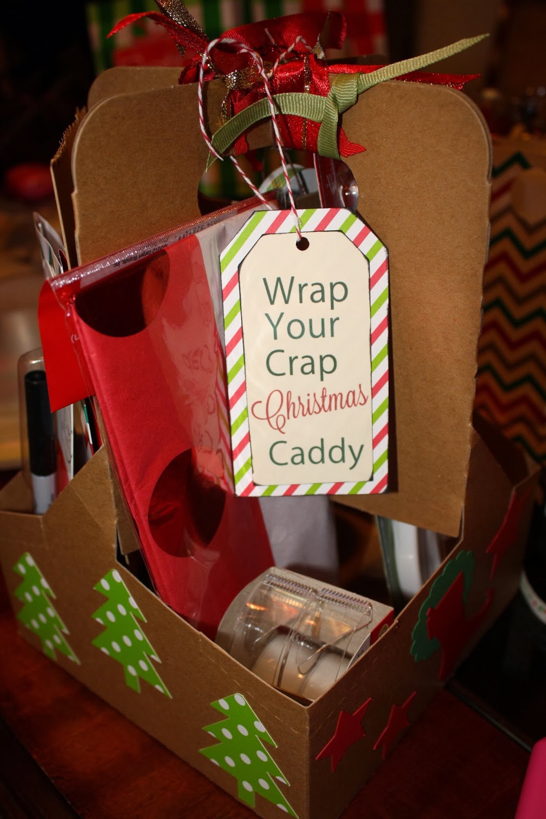Confessions Of A Creative Junkie Confession 44 Wrap Your Our Final Cost Of The Caddy Came To About 10 With Most Items Being 1 Expensive Item Was Scissors At 3 But Holiday Themed Ones We Used