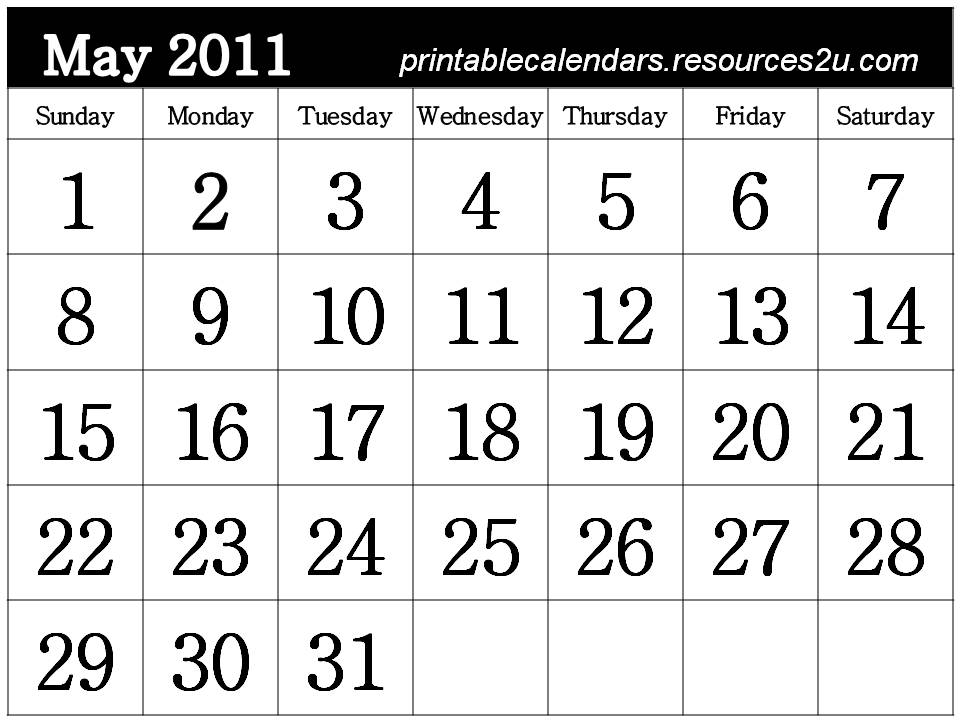 printable calendars for 2011. Printable Calendars 2011