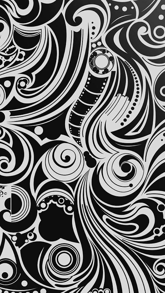 Black And White Spiral Pattern Android Wallpaper
