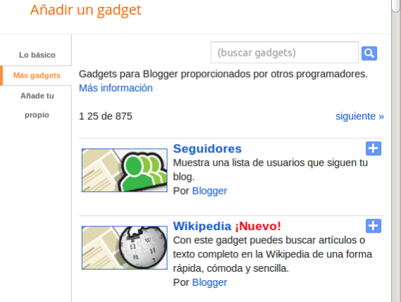 Blogger añadió un nuevo Widget de búsqueda de Wikipedia