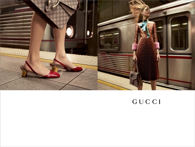 Gucci 2015 AW Zig-zag Lurex Plissé Dress Editorials