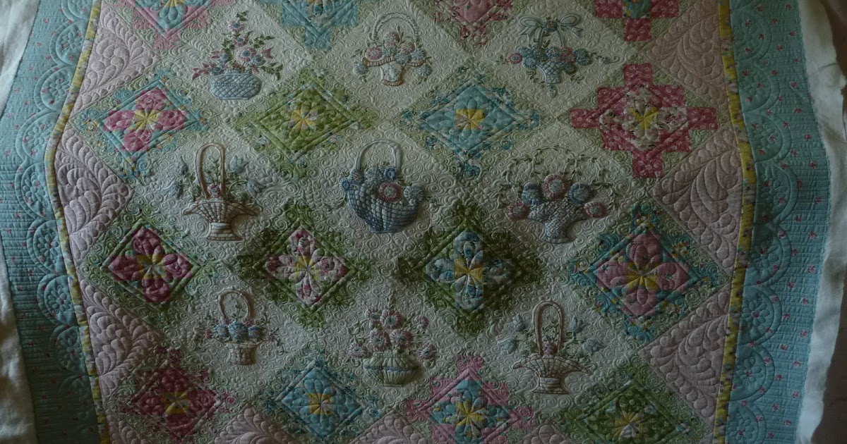 Needle in a Quiltstack Embroidered Basket Quilt