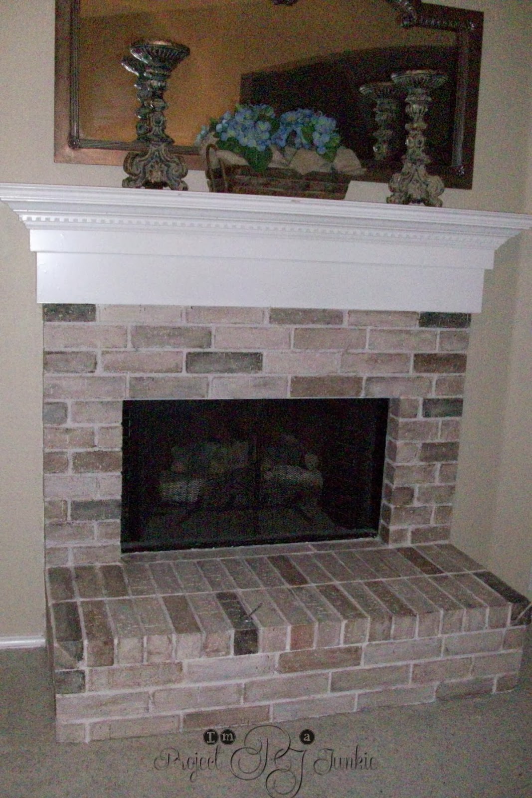 Im a Project Junkie Crackle Paint Fireplace Mantel