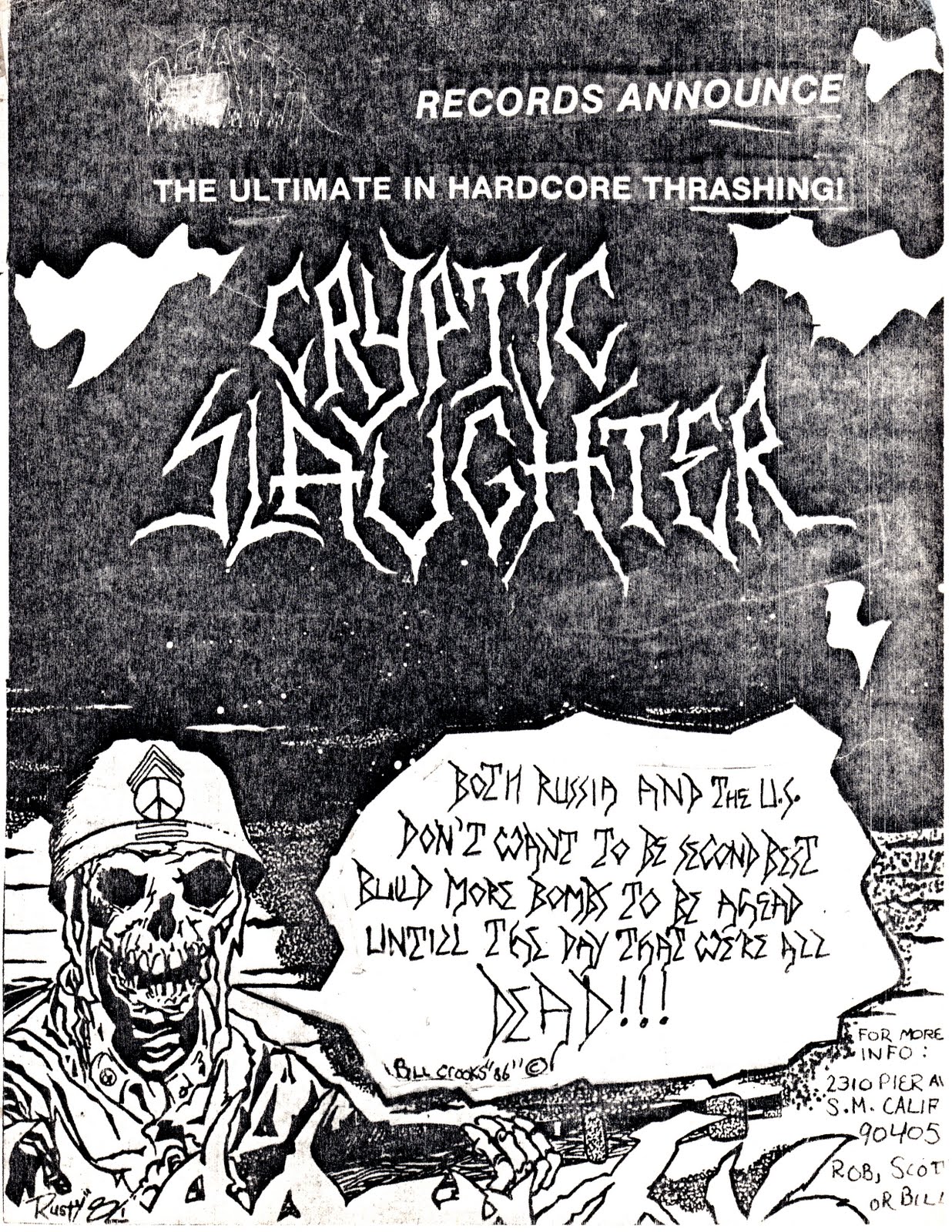 the metal lounge cryptic slaughter flyers metal flyers