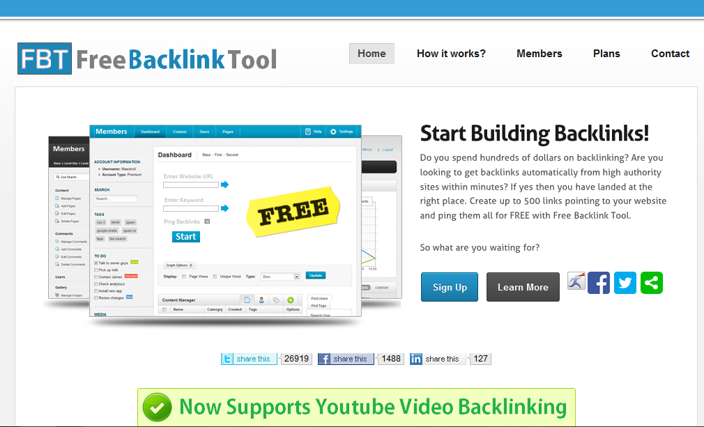 الموقع الرائع في عمل باك لينكس للفيديوهات وتسلق محركات 