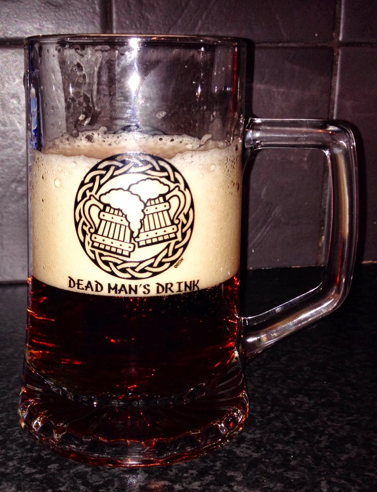 Gaming Ales Ale in a "Dead Man's Drink" Skyrim tankard