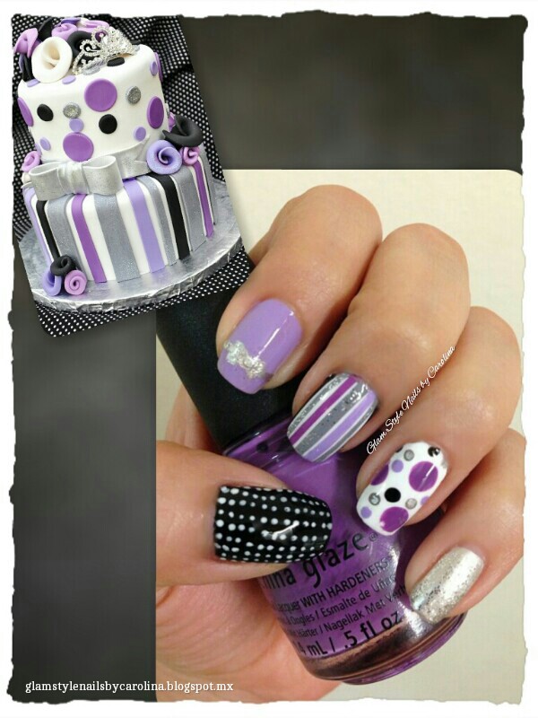 Glam Style Nails by Carolina Fondant Cakes Nail Art Design Day 10