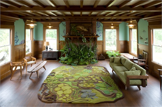natural theme living room idea with forest rug by angela adams natural living