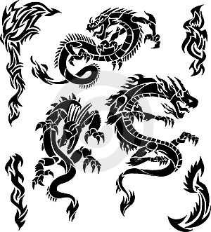 Black Tribal Dragon