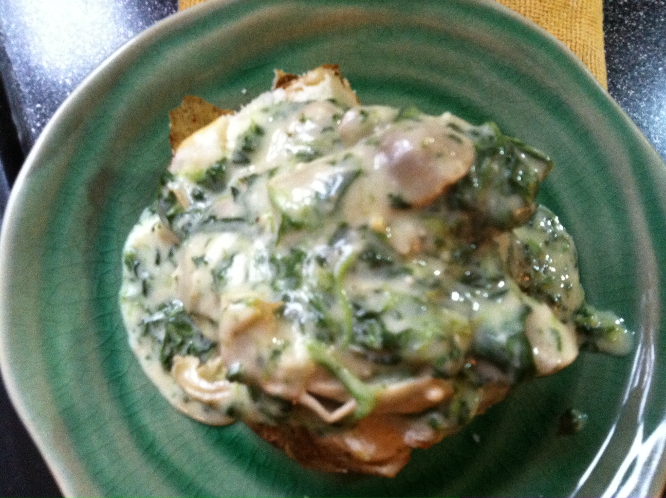 SourdoughNative Baked Potatoes with Spinach Artichoke Sauce
