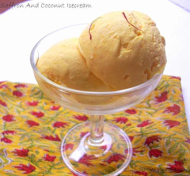 Cakes & More Saffron And Coconut Ice Cream Easy, Quick And Eggless Too!
