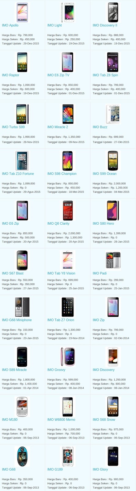 Daftar Harga Hp IMO Februari 2016 Daftar Harga Hp IMO Februari 2016