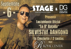 6 de Septiembre de 2013 Silvestre Dangond presentando la novena batalla