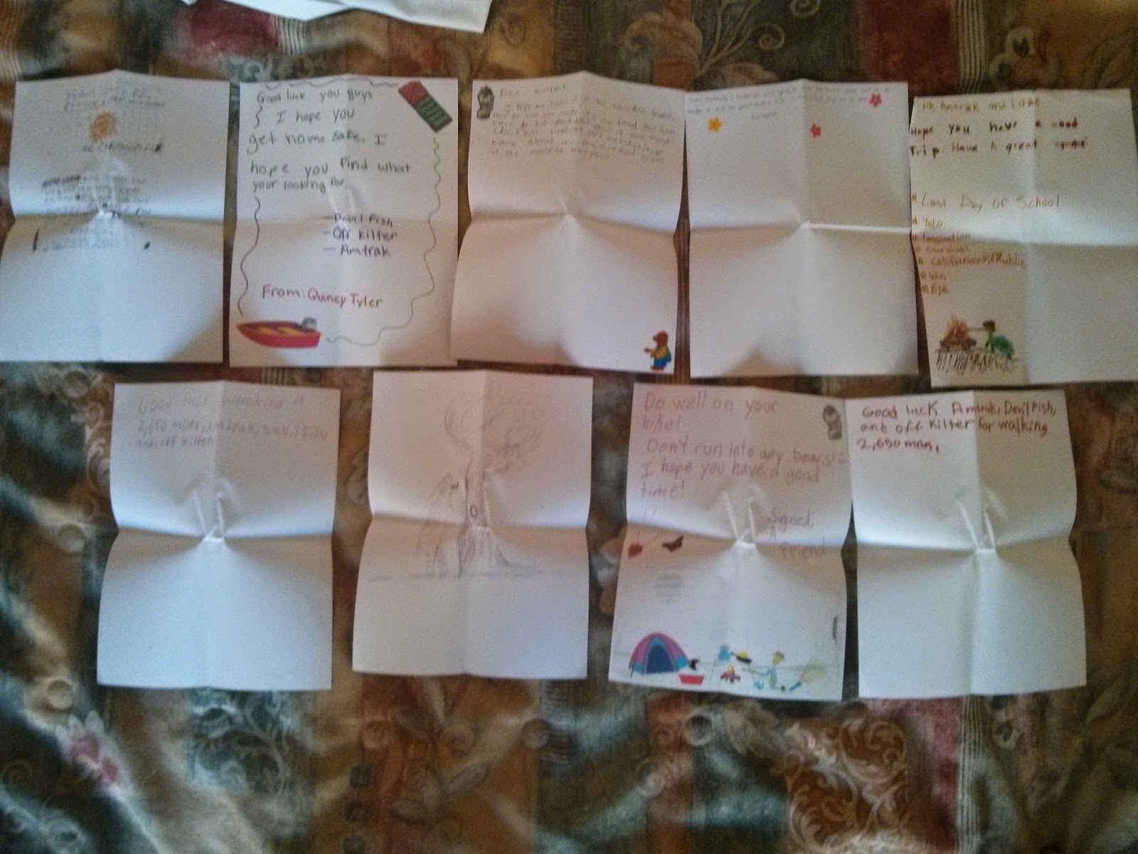 The letters we got from a Helen's class.
