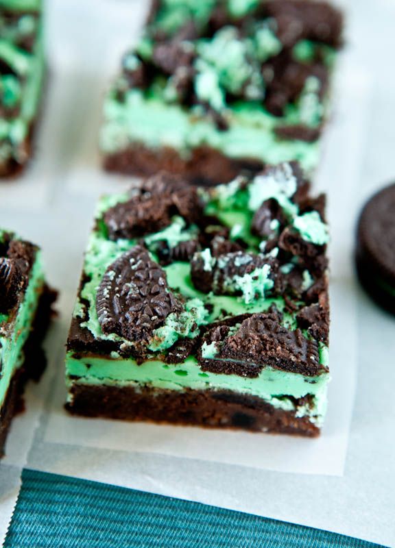 fabulous pictures Triple Layer Fudgy Mint Oreo Brownies Great for St