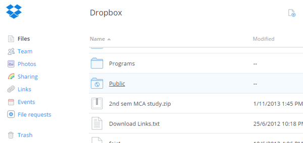 dropbox public folder