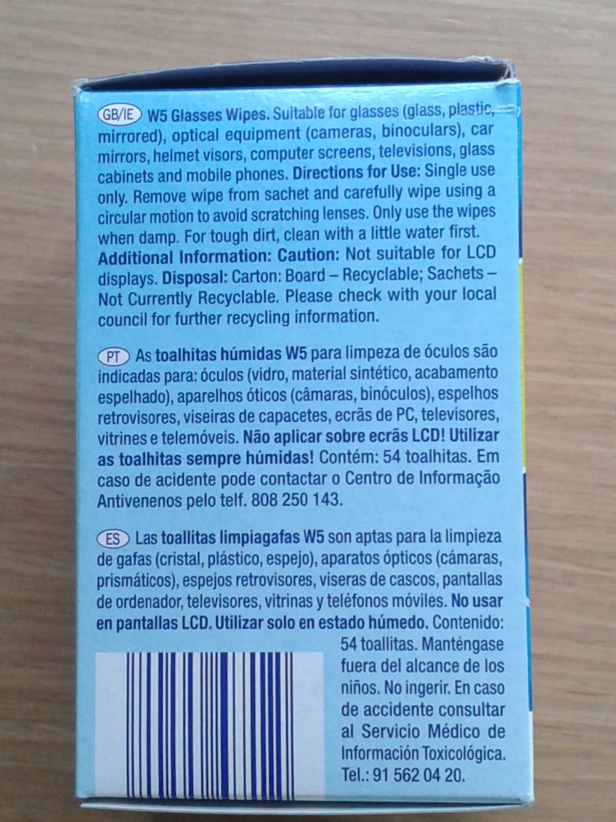 Live a Lidl W5 Glasses Wipes