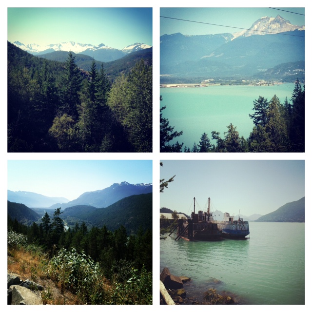 Scenery along sea to sky highway, beautiful british columbia, whistler, squamish, moutain and water, britannia mines, old boats, breathtaking, views