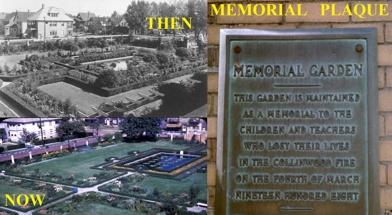 A memorial garden was put on the site of the original school ~