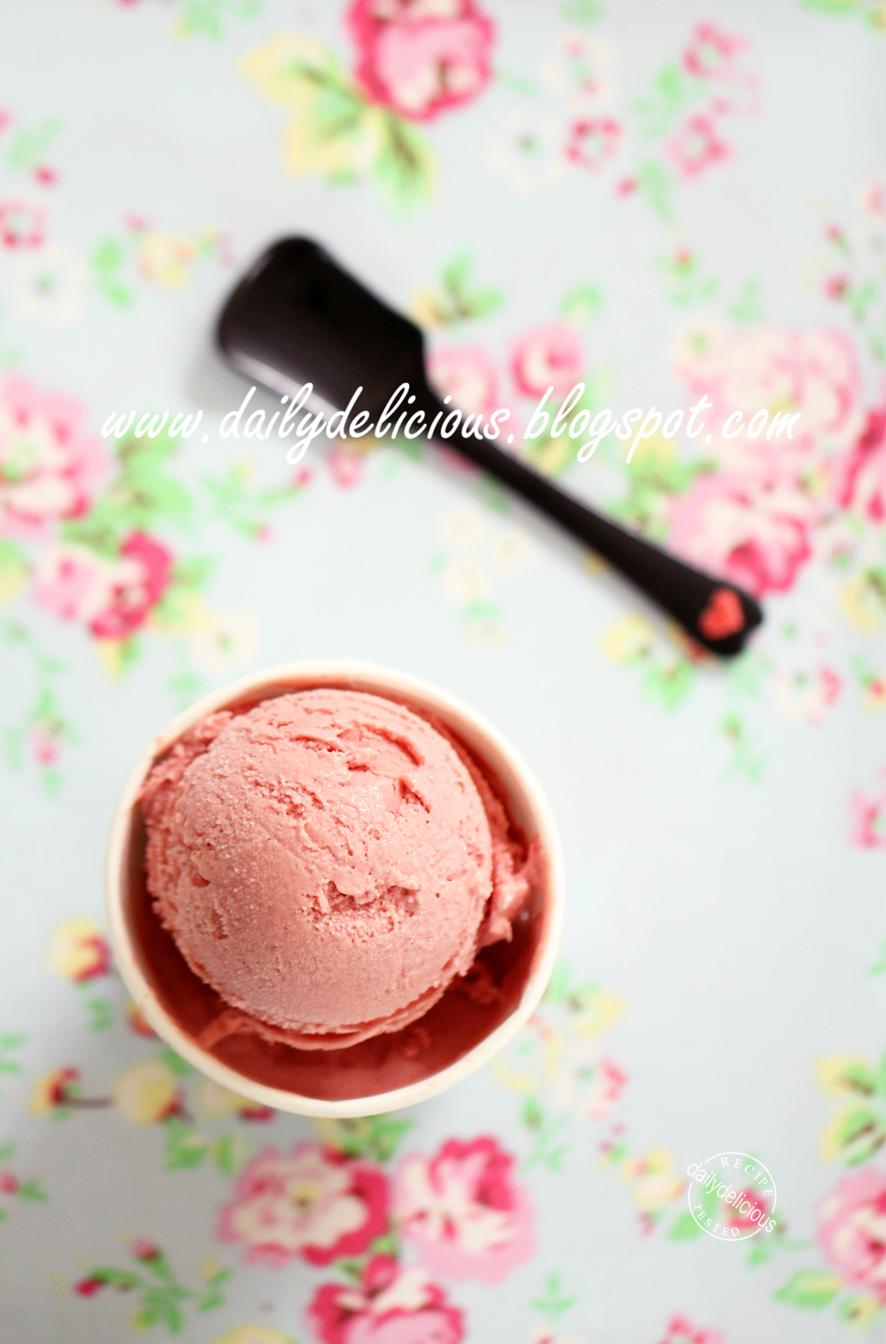 dailydelicious Strawberry Ice cream Tangy sweet ice cream to brighten